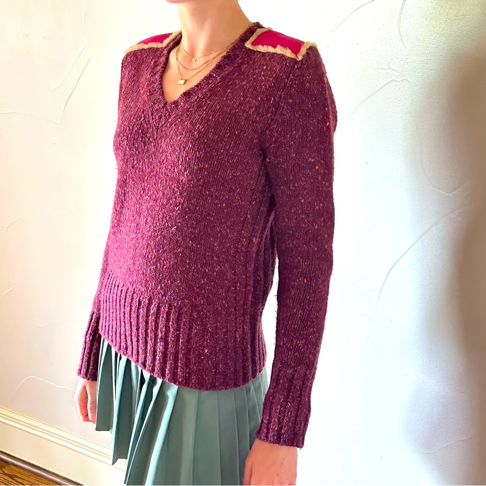 ESCADA SPORT V-neck Burgundy Wool Sweater🌸